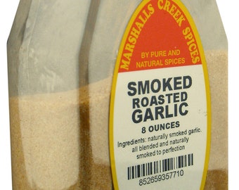 SMOKED ROASTED GARLIC granulate 8 oz., one price shipping, any quantity, any assortment Marshalls Creek Spices