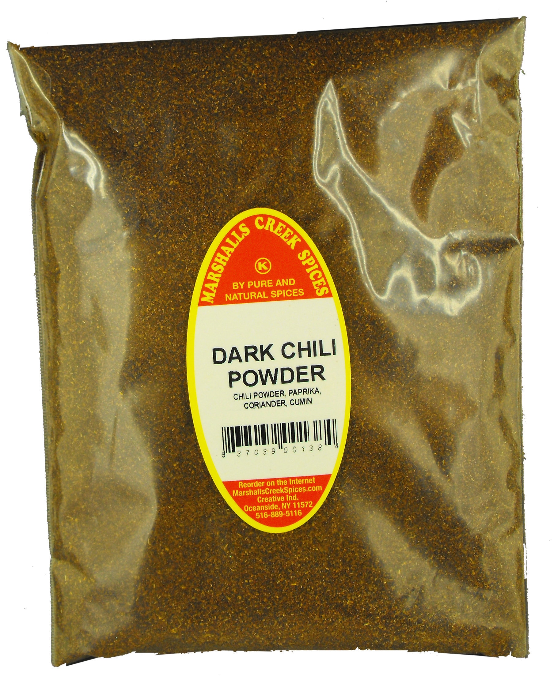 Premium Dark Chili Powder mildly Hot Refill Pouch No Salt 8 Oz