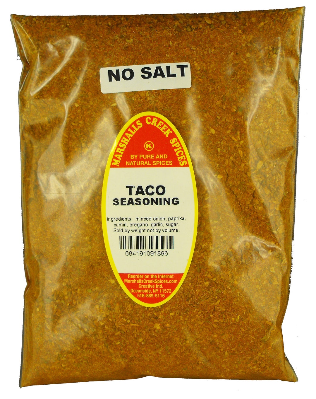 Taco Seasoning No Salt Refill Pouch 11 Oz Marshalls Creek Spices 
