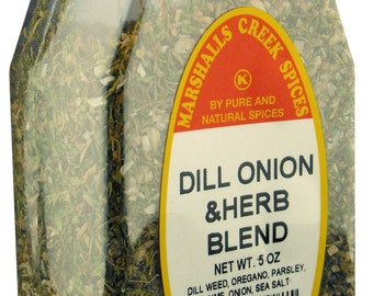 DILL ONION & HERB Blend  Seasoning Low Salt 5 oz Marshalls Creek Spices