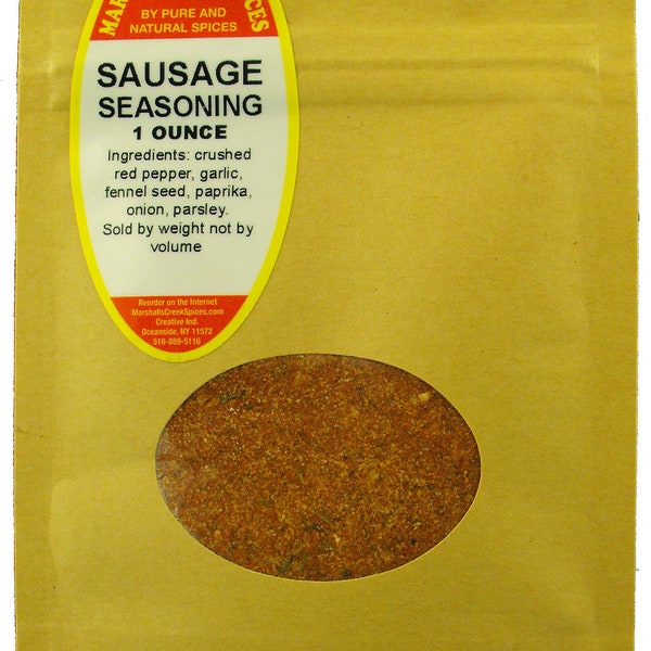 Sample Size, EZ Meal Prep, Sausage seasoning, No Salt 3.49+ 1 cent Shipping, Marshalls Creek Spices