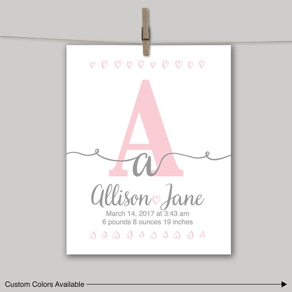 Baby Girl Nursery Wall Decor Unique Baby Gifts For Girls Pink And Grey Nursery Art Gifts For 1 Year Old Baby Girl Baby Girl Gift Ideas