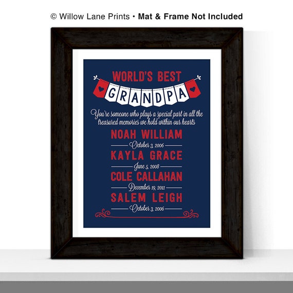 personalized grandpa christmas gift for grandfather grandkids