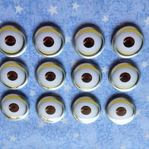 Minion Eyes, Despicable Me, 1" Flatback Buttons, 12 Buttons Total