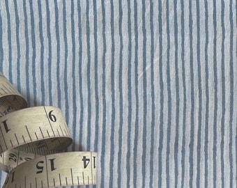 Stripe Block Print Fabric: Indian Cotton Dressmaking Upholstery By The Yard