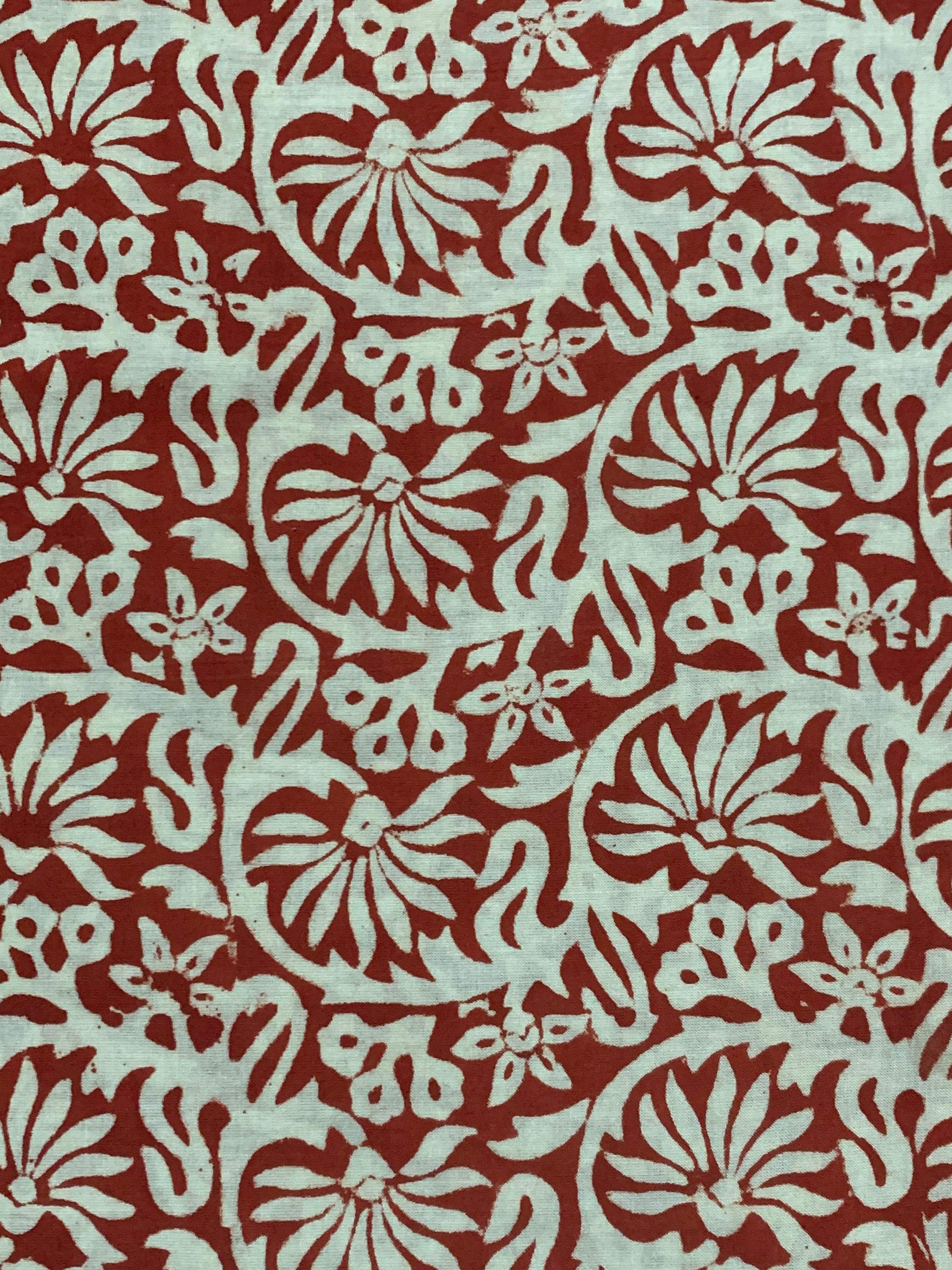 Hand block print Lotus print soft cotton fabric Fabric Etsy