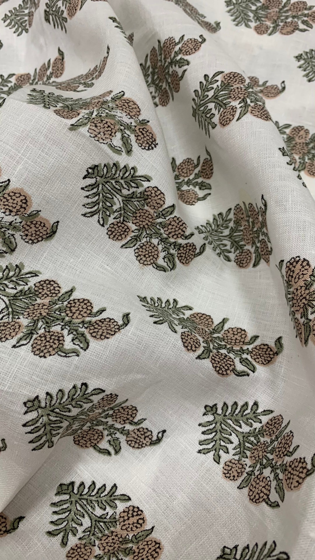 Linen Fabric Hand Block Print Fabric Indian Fabric Fabric Etsy