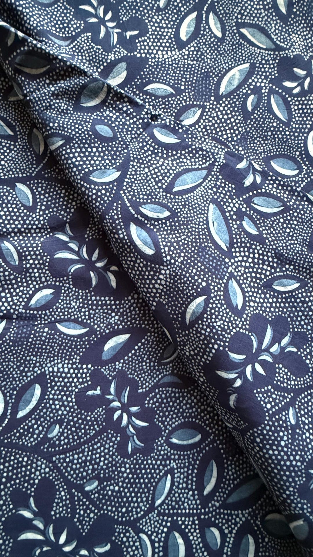 Indigo Hand Block Print Cotton Fabric: Natural Vegetable Dyed Indian ...
