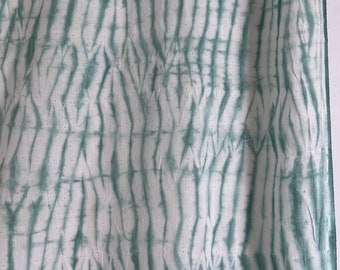 Green Shibori Fabric: Indian Tie Dye Cotton Cambric, 44" Wide