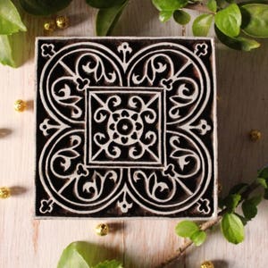 Quadratischer Holzstempel Holzstempel Holzstempel Holzstempel Textilblock Töpferei Stempel Handblock Druck stempel Handgeschnitzt