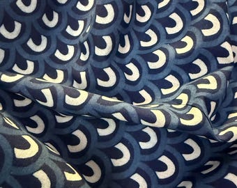 Indigo Baumwollstoff: Geometric Hand Block Print