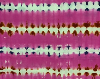 Indigo Shibori Fabric: Hand-Dyed Cotton Cambric (44'' Wide)