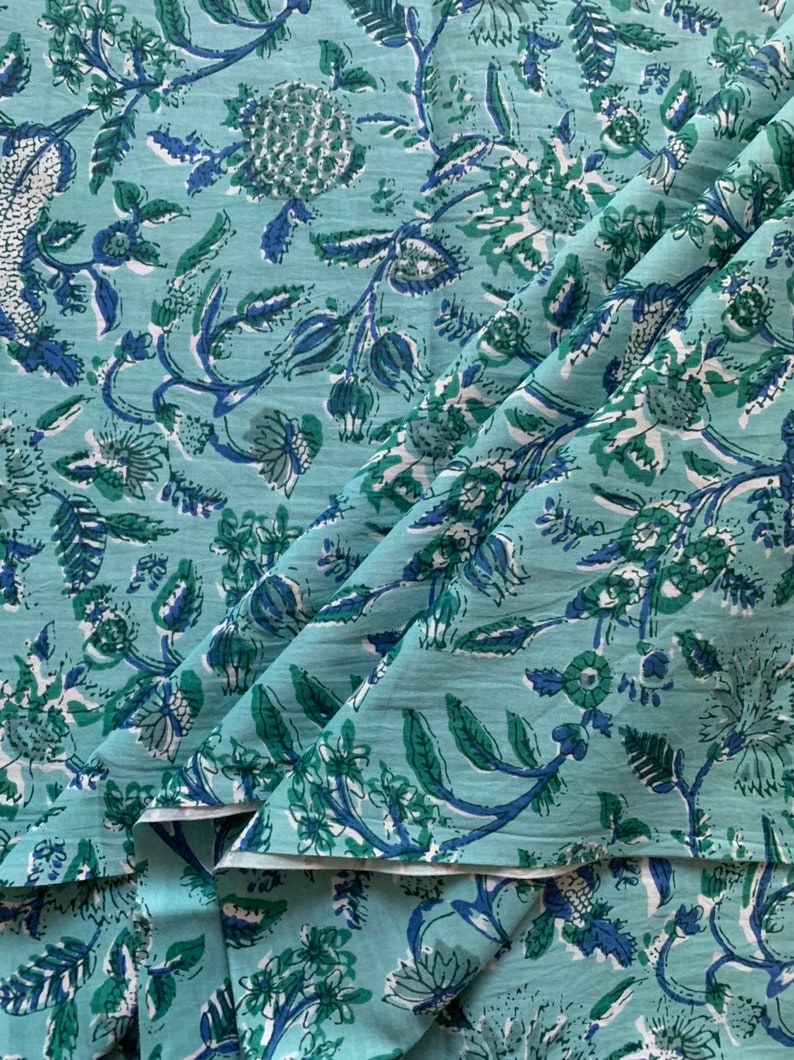Soft Cotton Fabric Floral Screen Print Soft Cotton Fabric Etsy