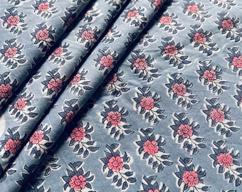 Floral print, cotton fabric, block print fabric