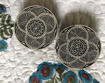 Floral Wooden Block Print Stamp: Indian Textile Craft