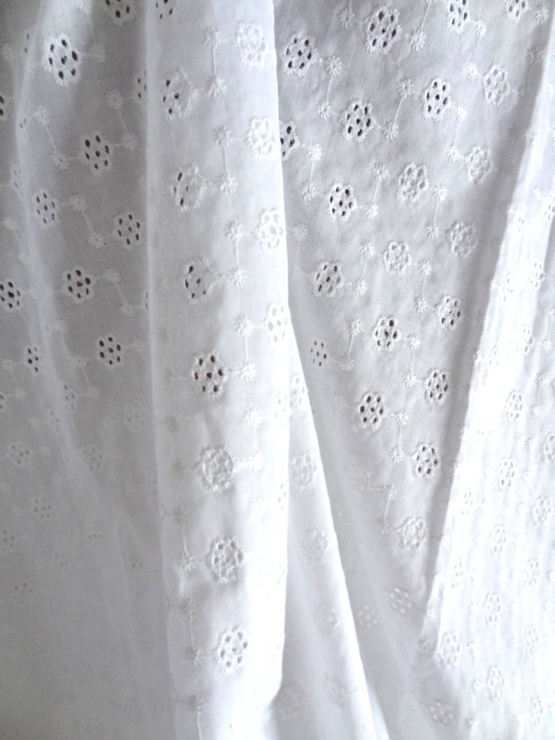 White Eyelet Fabric Lace White Cotton Eyelet Fabric Lace Etsy UK