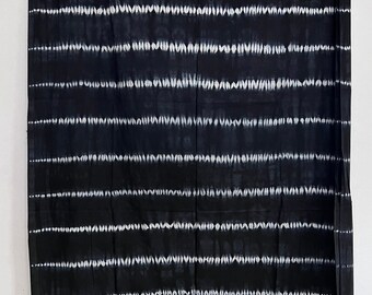 Black Shibori Fabric: Hand-Dyed Indian Cotton, 44" Wide