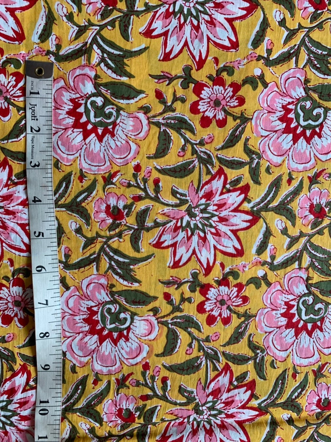 Modern Floral Fabric Yellow Soft Cotton Fabric Summer Dress Etsy