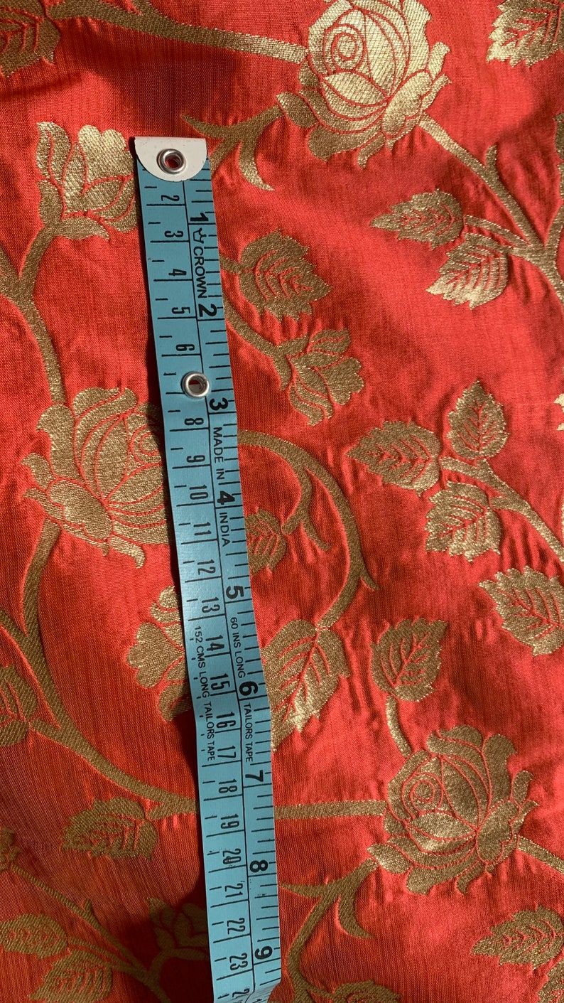 Salmon Brocade Fabric by the Yard Indian Fabric Crafting - Etsy