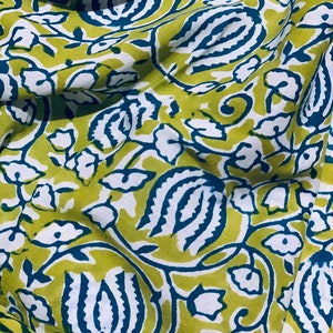 Hand block print, floral print, soft cotton fabric, Fabric modern floral fabric Indian print fabric womens dress fabric