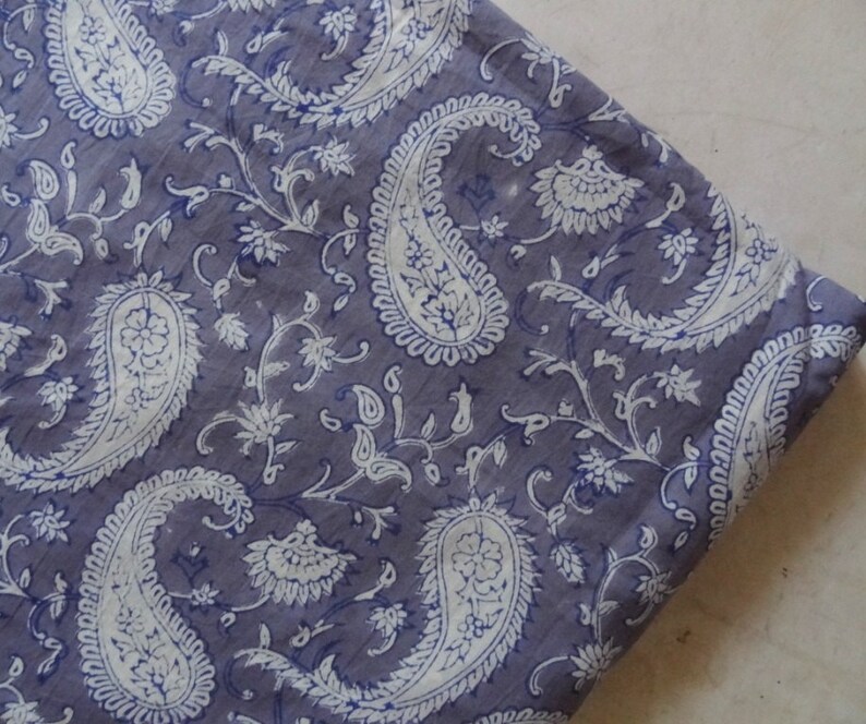 Paisley Print Hand Block Print Printed Cotton Fabric Block Etsy