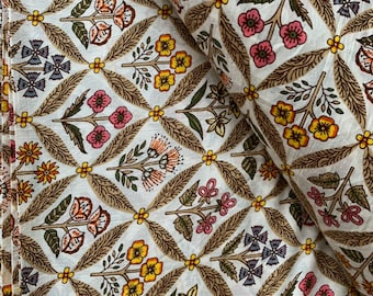 Multi color block print fabric cotton fabric vegetable dyes womens clothing casual girls dress fabric by yard cotton robe table cloth