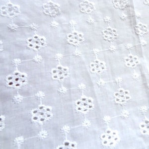 white eyelet fabric Lace White Cotton eyelet fabric lace cotton embroidery cotton eyelet lace fabric eyelet girls dress white eyelet dress image 3