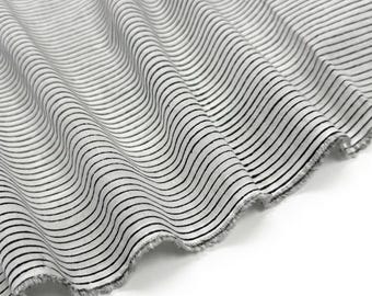 Black Stripe Block Print Cotton Fabric - Indian Dressmaking Material