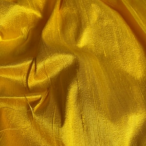Tissu Jaune Dupioni soie brute par cour mariages robe demoiselle d’honneur Dupion artisanat couture rembourrage draperie