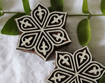 Floral Wooden Stamp: Hand Carved Indian Block Print