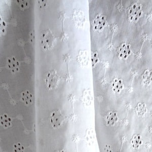 white eyelet fabric Lace White Cotton eyelet fabric lace cotton embroidery cotton eyelet lace fabric eyelet girls dress white eyelet dress image 2