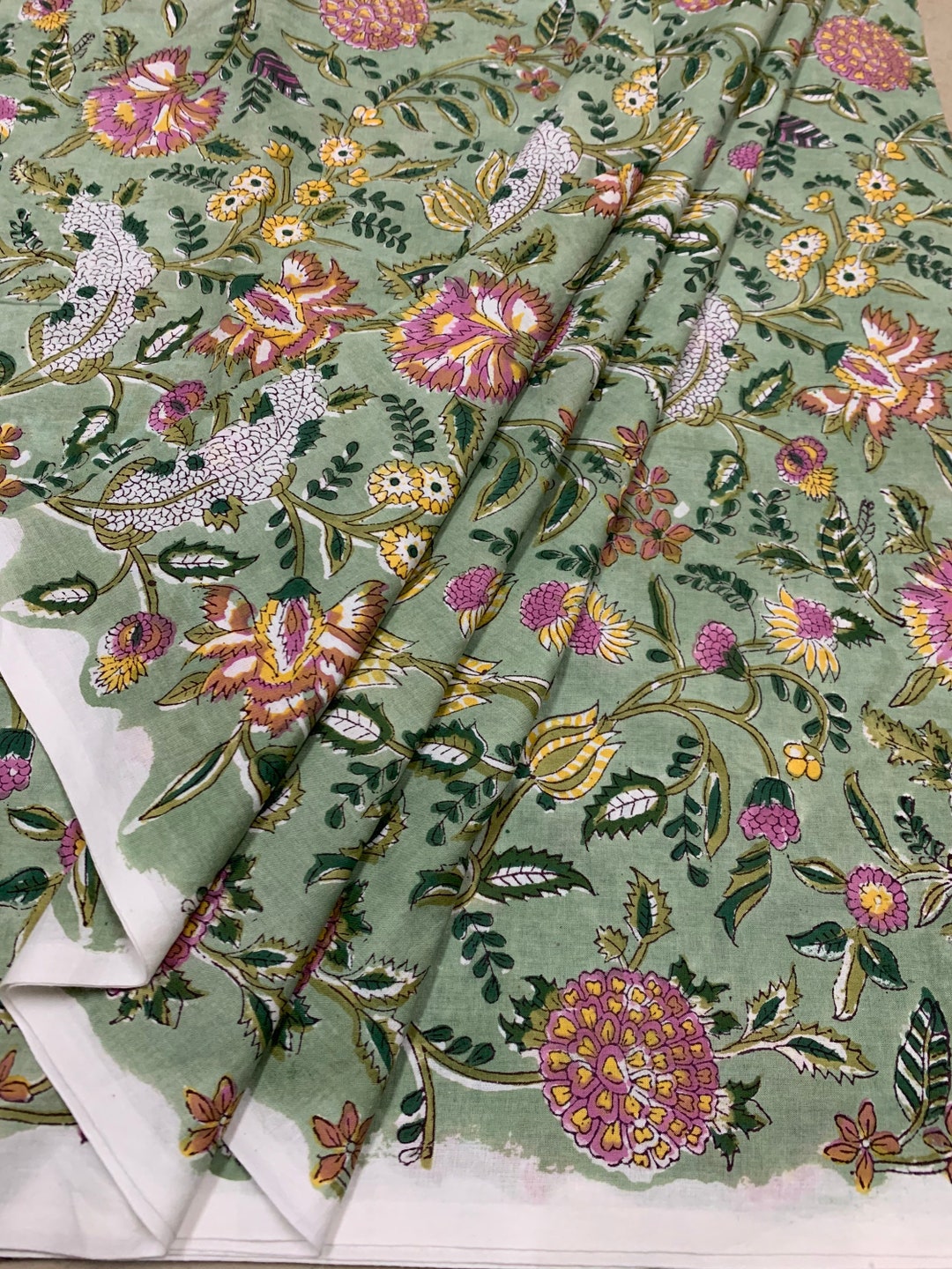 Hand Block Print, Floral Print, Soft Cotton Fabric, Fabric Modern