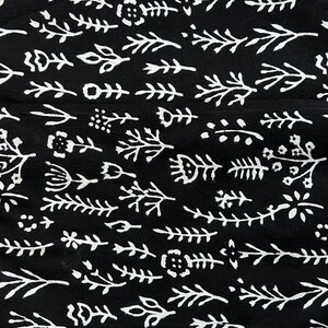 Black Floral Block Print Fabric: Soft Cotton Dress Material By The Yard image 7