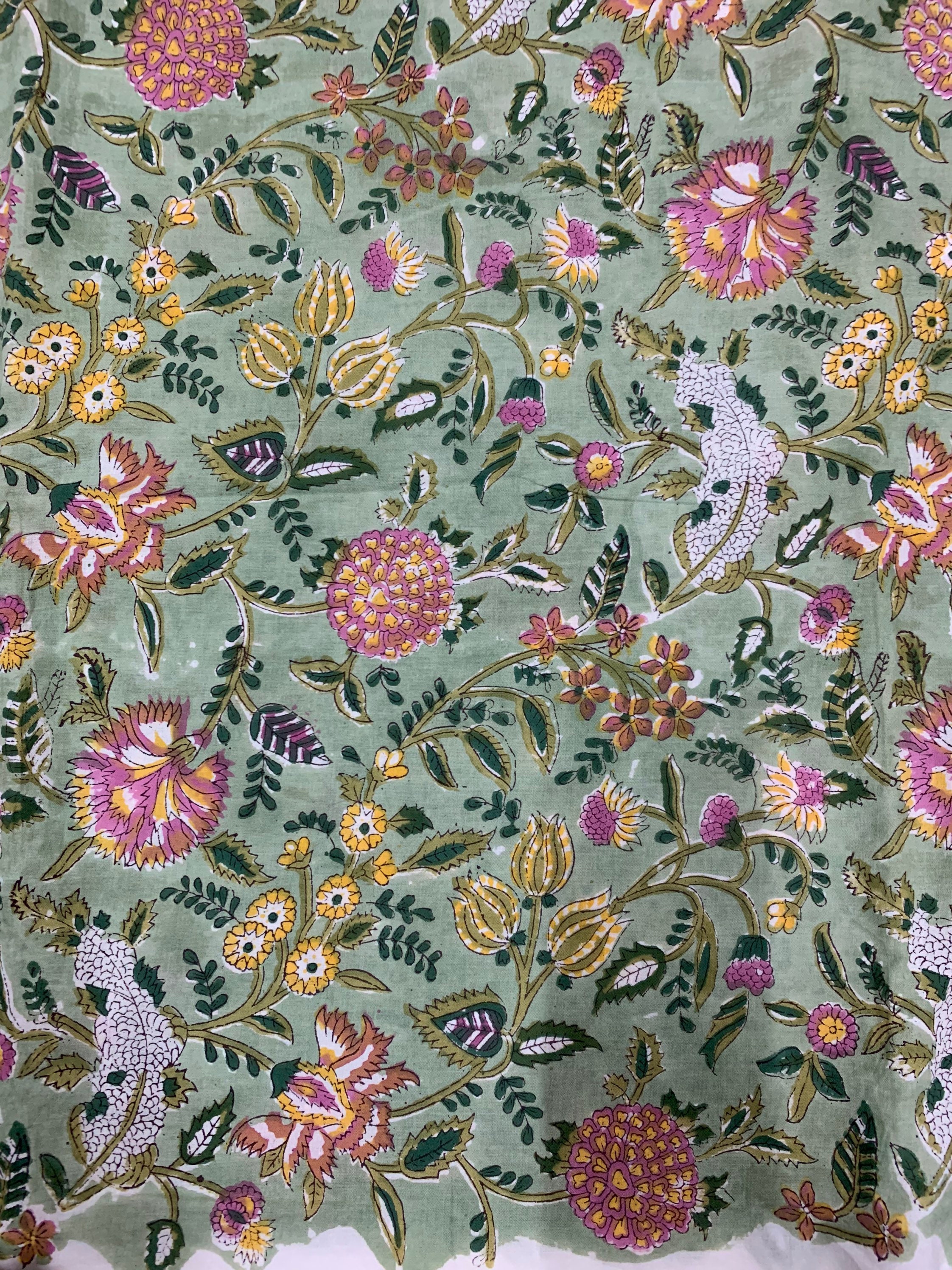 Hand Block Print Floral Print Soft Cotton Fabric Fabric Etsy