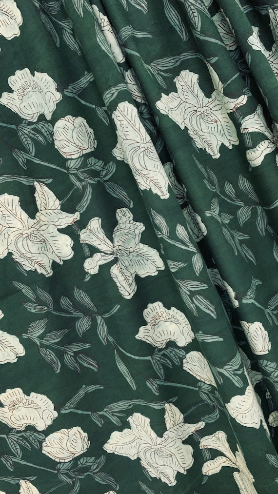 Sewing Fabric by the Yard Indian Block Print Fabric Gingham Etsy