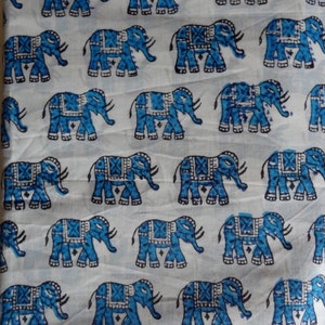 Beautiful elephant Print Pink Fabric, Block Print India fabric, Fabric by the yard, Women sewing Dress fabric, Handmade fabric