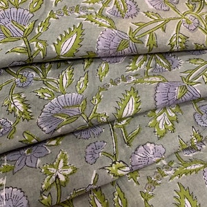 Beautiful Hand Block Printed Fabric, Cotton Fabric, Indian Fabric, fabric by yard, Block Printed Cotton womens clothing