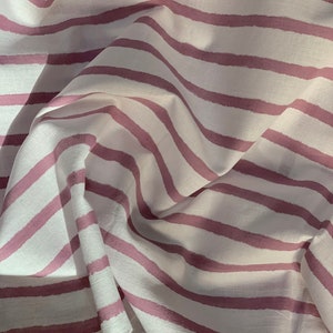 Gestreifter Baumwollstoff Meterware: Pale Byzantium Hand Block Print Voile