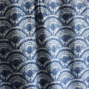 By the yard Indigo Blue Fabric, Moroccan Style Hand Block Printed 100% Cotton Fabric, Block Print Natural Vegetable Dye Fabric