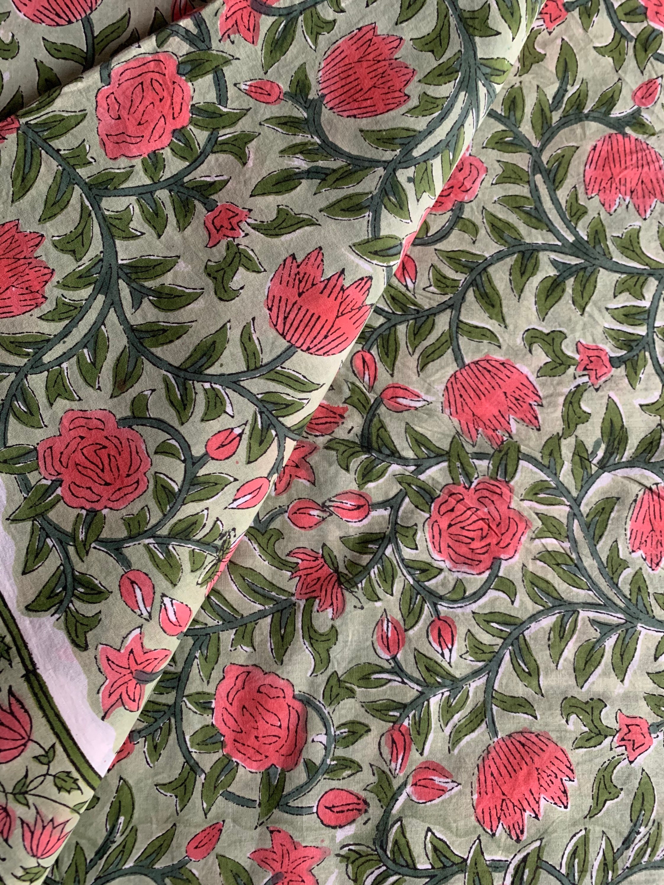 Indischer Stoff, weicher fester Baumwollstoff, Stoff mit Blumenmuster, weicher Baumwollstoff