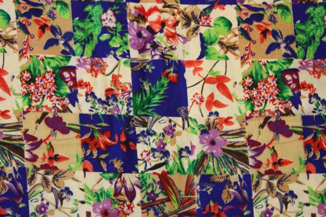 Floral Print Cambric Cotton Fabric by Yard: Vintage Style - Etsy