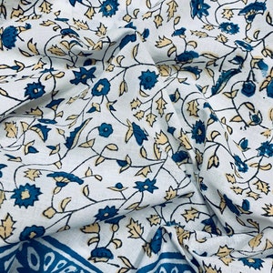 Beautiful Floral Print Pink Fabric, Block Print India fabric, Fabric by the yard, Women sewing Dress fabric, Handmade