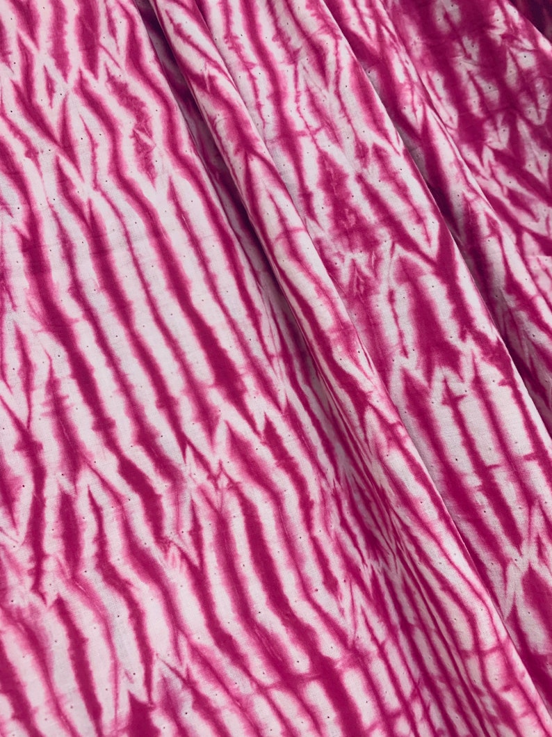 Pink tie & dye fabric Shibori Fabric Indian fabric cotton Etsy
