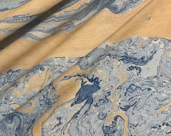 Stof met blokprint met marmerprint: Indiaas katoen, 2,5 yards