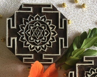 Yantra Mandala stamp clay stamp block print stamp Textile stamp hand craved stamp fabric stamp ceramic stamp individual stamp wooden