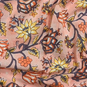 Blumendruck Baumwoll-Bomberstoff: Sanganeri Hand Block Material