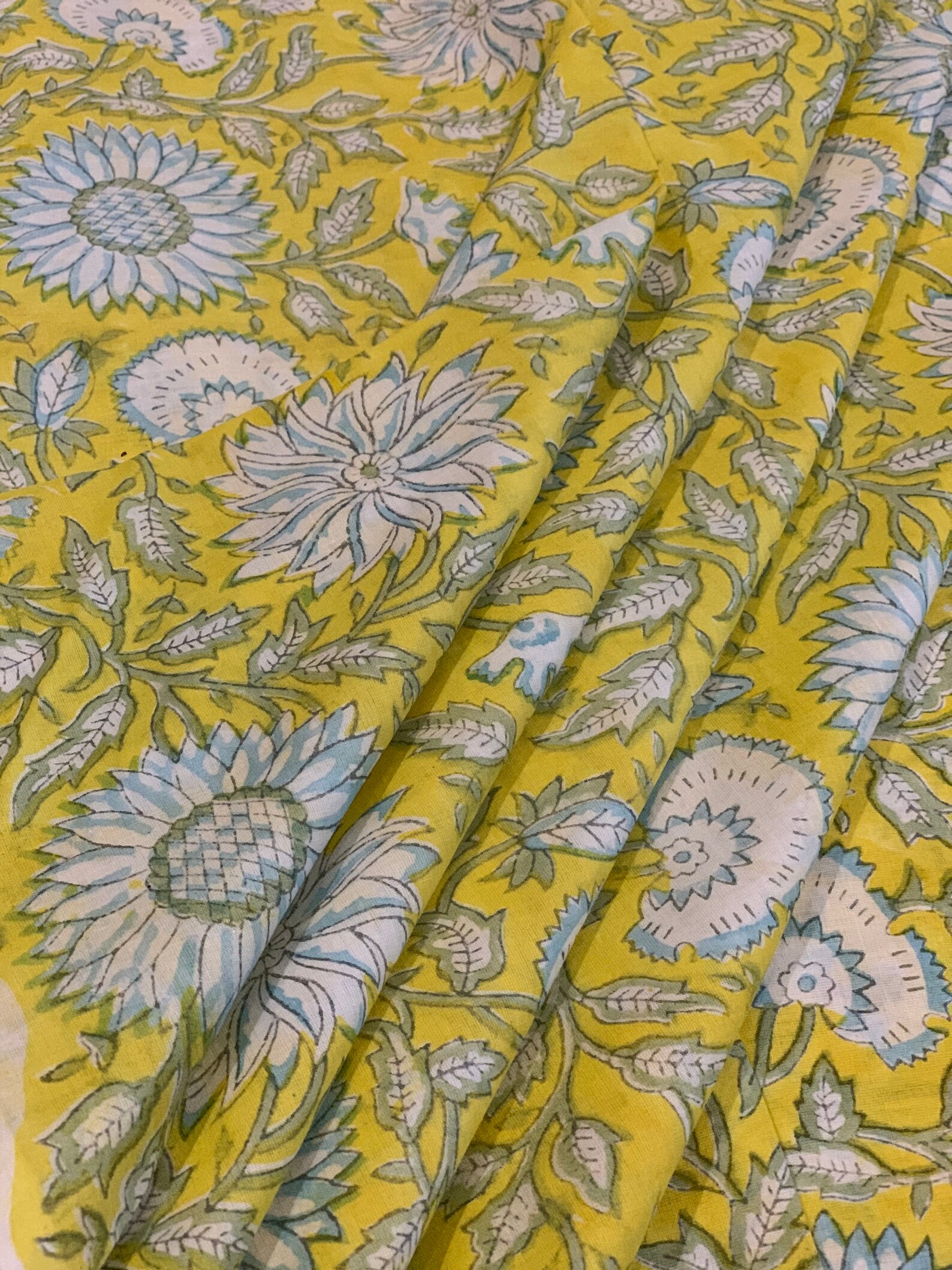 Hand Block Hand Embroidery Soft Cotton with Silky touch Yellow Co Ord Set - IBCS07