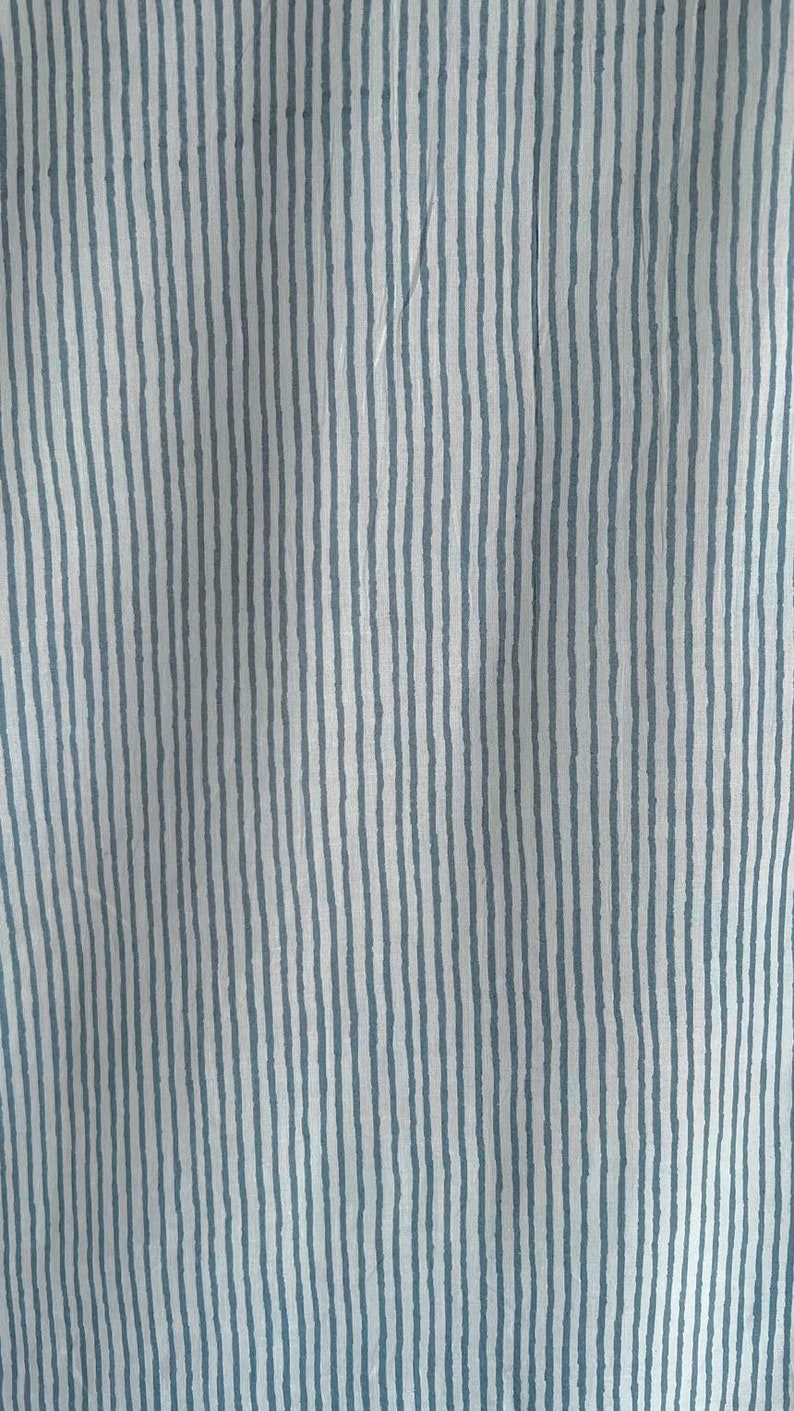 Stripe Fabric Block Print Fabric Cotton Indian Hand Printed Fabric, Indian Dressmaking fabrics Upholstery Fabric By The Yard image 6