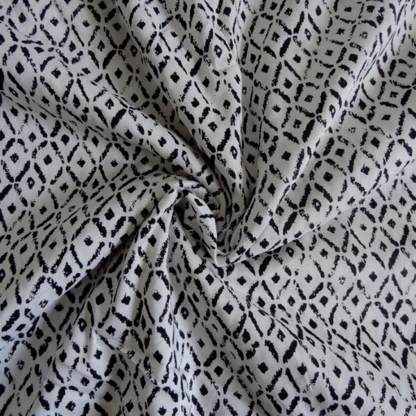 Geometric print Rayon rayon challis fabric fabric by yard rayon print fabric rayon scarf rayon dress 1940s rayon dress womens clothing dress