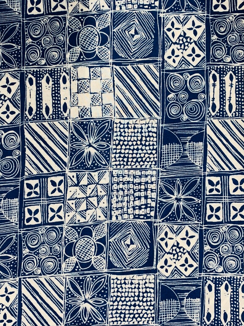 Geometric Indigo Blue Print Fabric Hand Block Printed Fabric Etsy